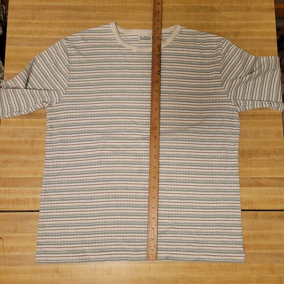 Vintage Classic Elements Women's Medium Striped Long Sleeve Shirt Ribbed Knit - Picture 6 of 8